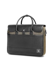 eume aristo laptop bag for men | office bag for men & women | with padded compartment | vegan leather & nylon fabric | fits up to 15.6" laptop & macbook, 13l