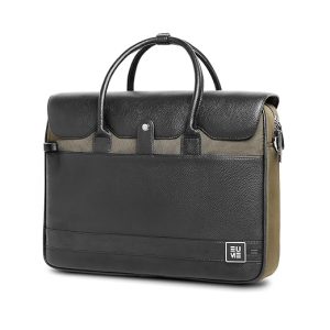 eume aristo laptop bag for men | office bag for men & women | with padded compartment | vegan leather & nylon fabric | fits up to 15.6" laptop & macbook, 13l